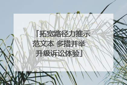 拓宽路径力推示范文本 多措并举升级诉讼体验