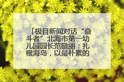 极目新闻对话“奋斗者”北海市第一幼儿园园长范徽丽：扎根海岛，以最朴素的爱践行教育的梦想