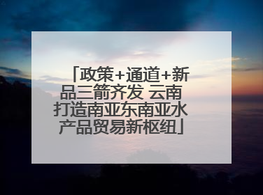 政策+通道+新品三箭齐发 云南打造南亚东南亚水产品贸易新枢纽