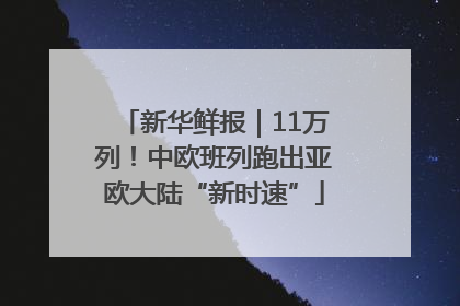 新华鲜报｜11万列！中欧班列跑出亚欧大陆“新时速”