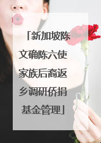 新加坡陈文确陈六使家族后裔返乡调研侨捐基金管理
