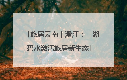 旅居云南｜澄江：一湖碧水激活旅居新生态