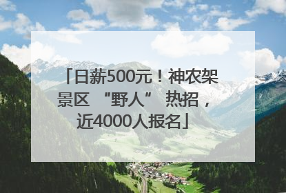日薪500元！神农架景区 “野人” 热招，近4000人报名