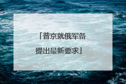 普京就俄军备提出最新要求