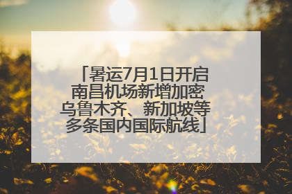 暑运7月1日开启 南昌机场新增加密乌鲁木齐、新加坡等多条国内国际航线