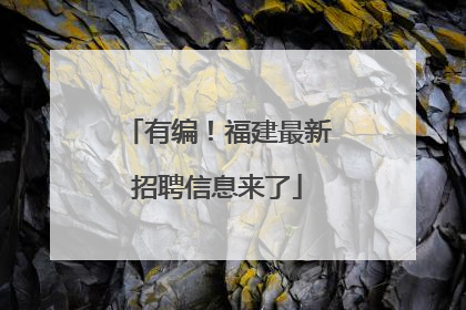 有编！福建最新招聘信息来了
