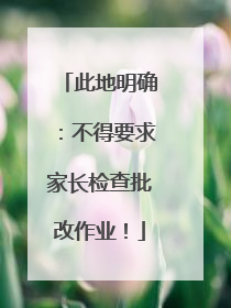 此地明确：不得要求家长检查批改作业！