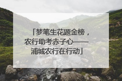 梦笔生花题金榜，农行助考赤子心——浦城农行在行动