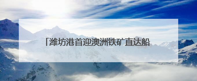 潍坊港首迎澳洲铁矿直达船 海事局护航降本增效新通道