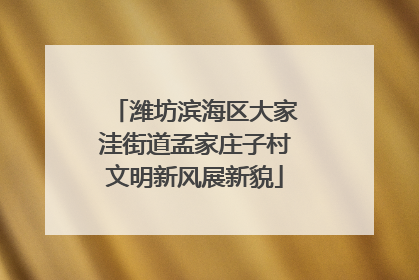 潍坊滨海区大家洼街道孟家庄子村文明新风展新貌