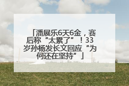 潘展乐6天6金，赛后称“太累了”！33岁孙杨发长文回应“为何还在坚持”