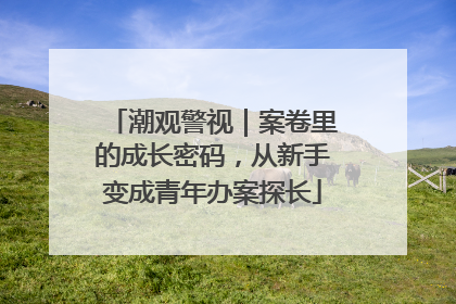 潮观警视｜案卷里的成长密码，从新手变成青年办案探长