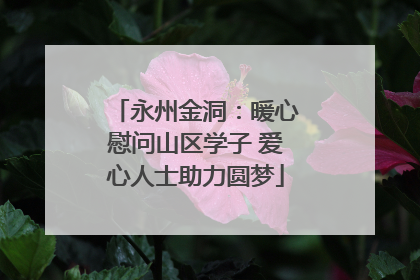 永州金洞：暖心慰问山区学子 爱心人士助力圆梦