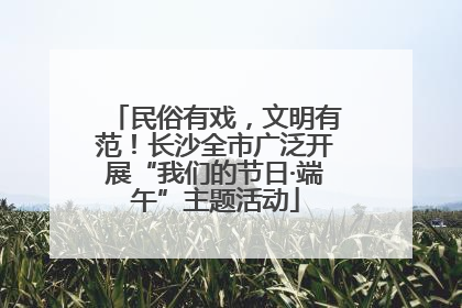 民俗有戏，文明有范！长沙全市广泛开展“我们的节日·端午”主题活动