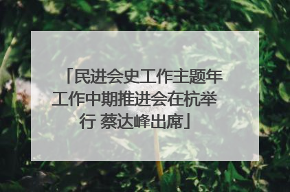 民进会史工作主题年工作中期推进会在杭举行 蔡达峰出席