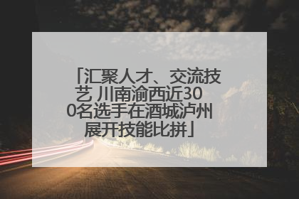 汇聚人才、交流技艺 川南渝西近300名选手在酒城泸州展开技能比拼