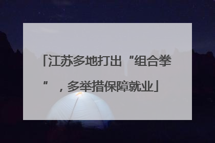 江苏多地打出“组合拳”，多举措保障就业