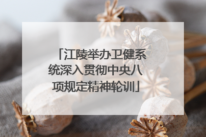 江陵举办卫健系统深入贯彻中央八项规定精神轮训