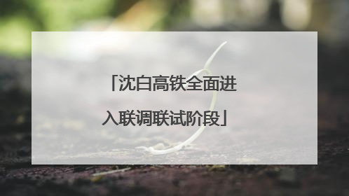 沈白高铁全面进入联调联试阶段