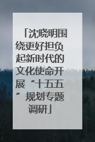 沈晓明围绕更好担负起新时代的文化使命开展“十五五”规划专题调研