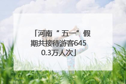 河南“ 五一”假期共接待游客6450.3万人次