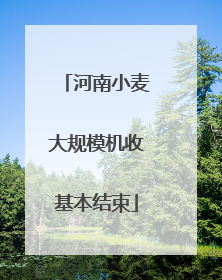 河南小麦大规模机收基本结束