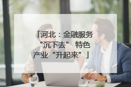 河北：金融服务“沉下去” 特色产业“升起来”