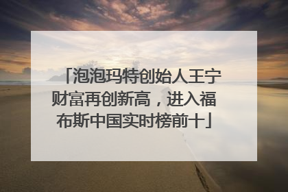 泡泡玛特创始人王宁财富再创新高，进入福布斯中国实时榜前十