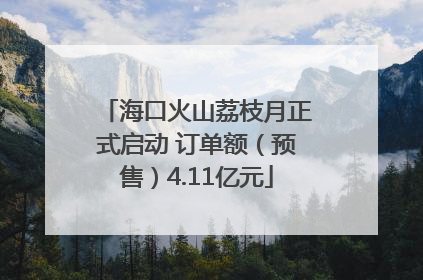 海口火山荔枝月正式启动 订单额（预售）4.11亿元