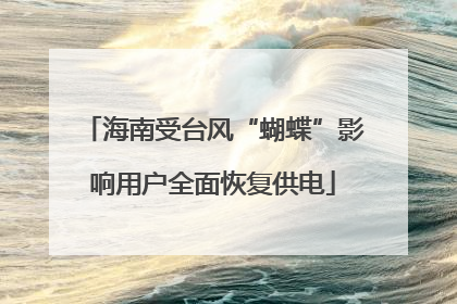 海南受台风“蝴蝶”影响用户全面恢复供电