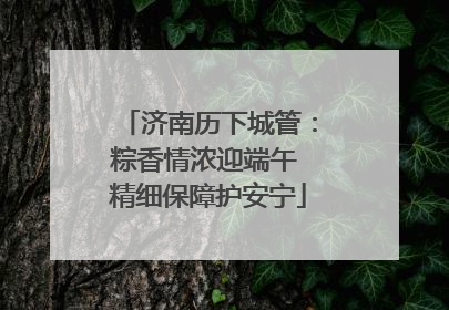 济南历下城管：粽香情浓迎端午 精细保障护安宁