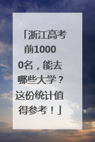 浙江高考前10000名，能去哪些大学？这份统计值得参考！