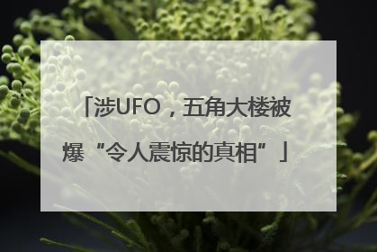 涉UFO，五角大楼被爆“令人震惊的真相”