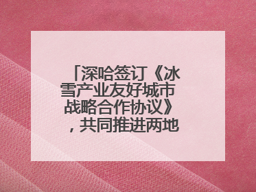 深哈签订《冰雪产业友好城市战略合作协议》，共同推进两地冰雪体育文化旅游高质量发展