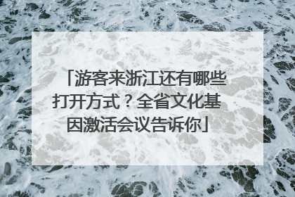 游客来浙江还有哪些打开方式？全省文化基因激活会议告诉你