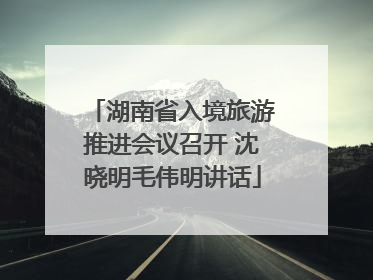 湖南省入境旅游推进会议召开 沈晓明毛伟明讲话