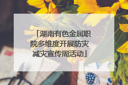 湖南有色金属职院多维度开展防灾减灾宣传周活动