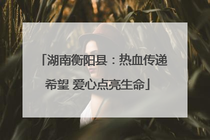 湖南衡阳县：热血传递希望 爱心点亮生命