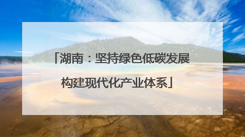 湖南：坚持绿色低碳发展 构建现代化产业体系
