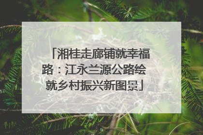 湘桂走廊铺就幸福路：江永兰源公路绘就乡村振兴新图景