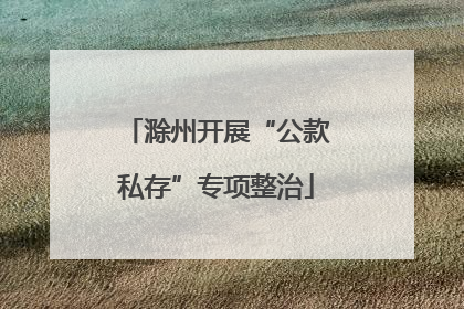 滁州开展“公款私存”专项整治