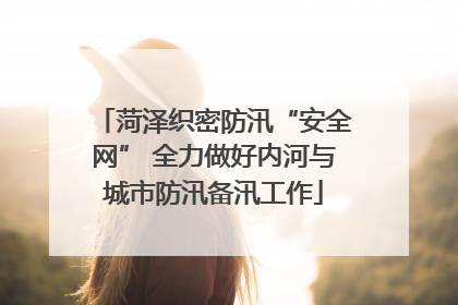 菏泽织密防汛“安全网” 全力做好内河与城市防汛备汛工作