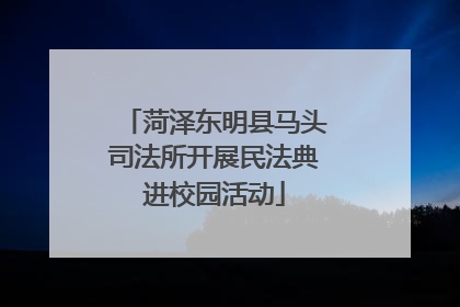 菏泽东明县马头司法所开展民法典进校园活动