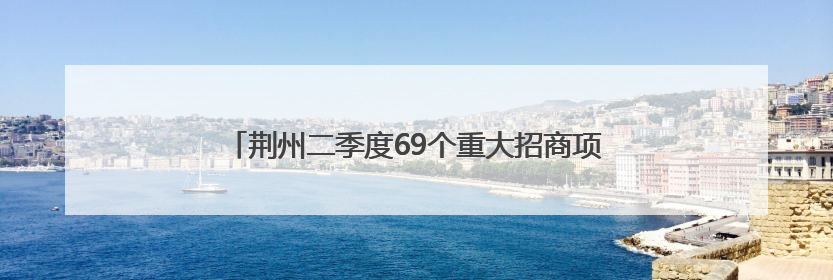 荆州二季度69个重大招商项目引资额1066.5亿元