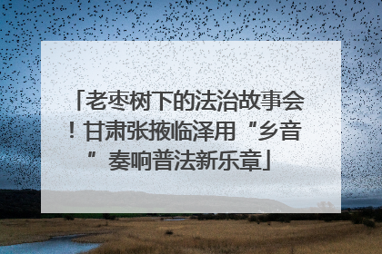 老枣树下的法治故事会！甘肃张掖临泽用“乡音”奏响普法新乐章