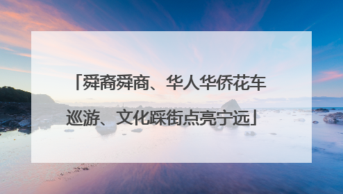 舜裔舜商、华人华侨花车巡游、文化踩街点亮宁远