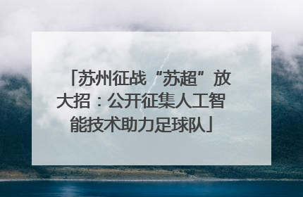 苏州征战“苏超”放大招：公开征集人工智能技术助力足球队