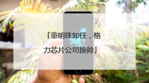 董明珠卸任，格力芯片公司换帅