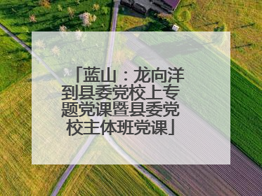 蓝山：龙向洋到县委党校上专题党课暨县委党校主体班党课