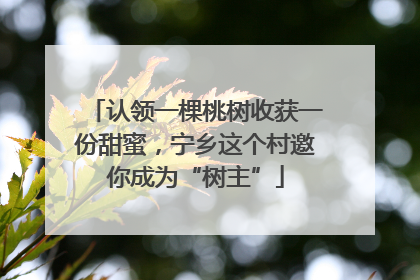 认领一棵桃树收获一份甜蜜，宁乡这个村邀你成为“树主”